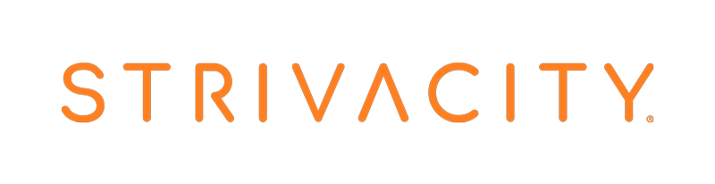 A photo of an orange Strivacity logo