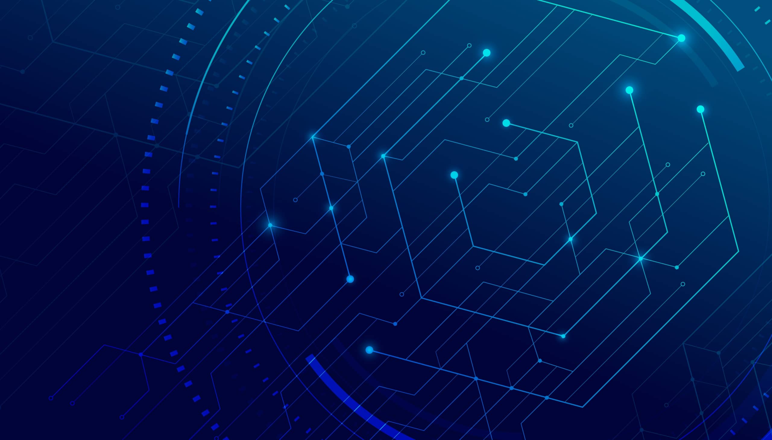 Image of abstract cube made of dots and lines